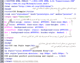 مثالی از CSS